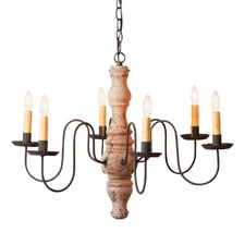 Irvins Country Tinware 6-Arm Gettysburg Chandelier  in Hartford Buttermilk
