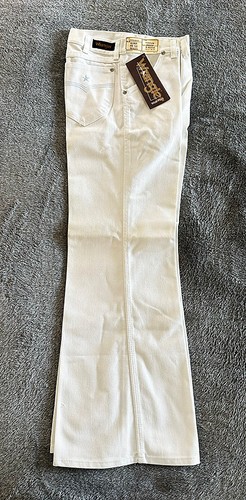 Jeans svasati larghi vintage Wrangler bianchi Hallmark ~ taglia 14 regolari ~ nuovi vecchio magazzino - Foto 3 di 7