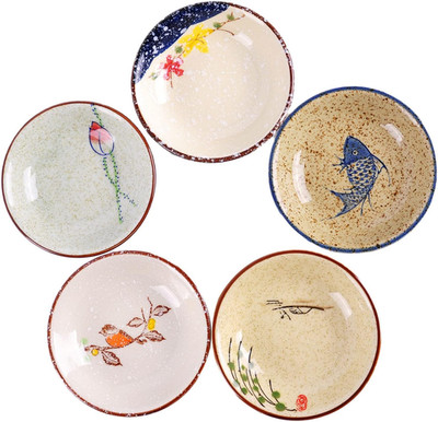 Japanese Retro Porcelain Side Dish Ceramic Side Dishes Bowl Seasoning Dishes Soy