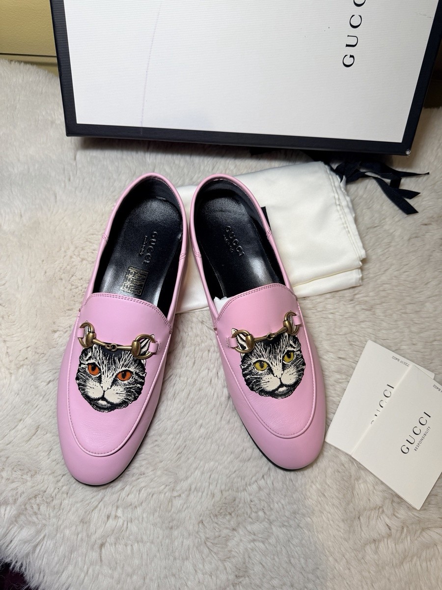 g.gucci タッセルランチョンマット　４枚セット　ラインストーン New Authentic Gucci Mystic Cat Brixton Loafer Mules Flats Pink Eur