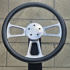 16 Inch Billet Semi Truck Steering Wheel With Carbon Fiber Hydro Dipped Wrap