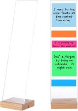 Monitor Memo Board with Removable Wooden Base Acrylic Portable Sticky Note Holde