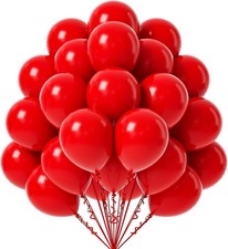 50 Pack Red Balloons 12 Inch with Red Latex Party Balloons
