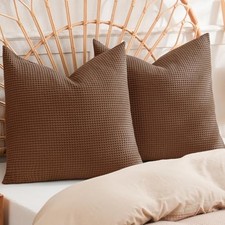 100 Cotton Waffle Weave Euro Shams 26" x 26" x 26" Pack of 2 Cappuccino