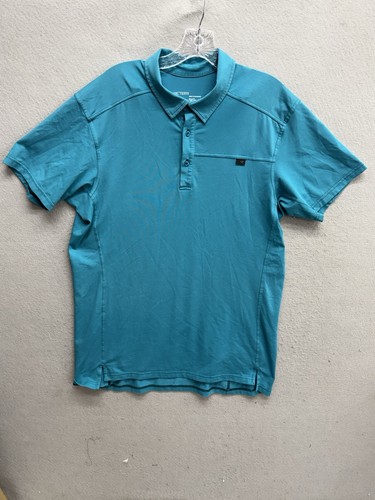 Arc'teryx, Arcteryx Polo Shirt Mens L Light Blue Captive Performance Hiking Outdoor Casual