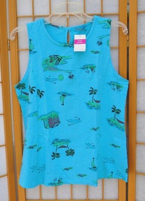nwt FRESH PRODUCE Medium blue Chloe Tank Beachy Keen Bluefin keyhole back neck