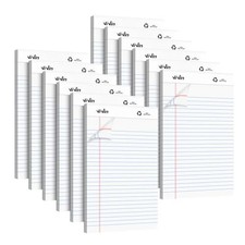 ViVin Legal Pads 5" x 8", 12 Pack, Narrow Ruled, 30 Sheets Per Note Pads White