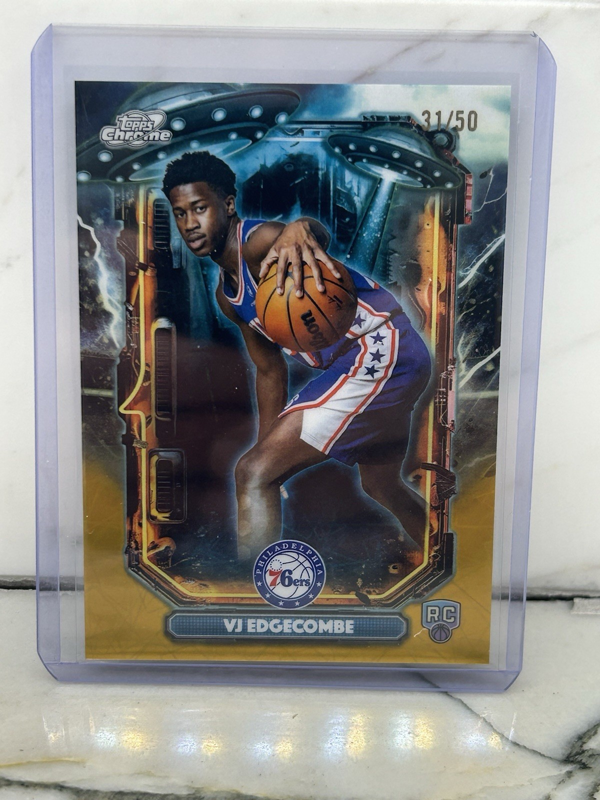 VJ EDGECOMBE 2025-26 TOPPS COSMIC CHROME EXTRATERRESTRIAL GOLD /50 RC SSP