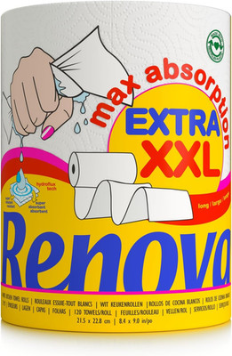 Renova MAX ABSORPTION EXTRA XXL Paper Towel 1 roll, White, Large