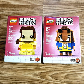 Lego Disney BrickHeadz Beauty & The Beast Belle 41595 Beast 41596 New Set Of 2