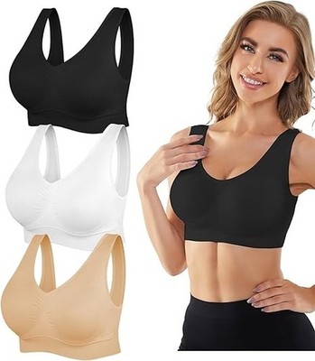 Sujetadores deportivos mujer sin cable comodas seamless yoga copas removibles