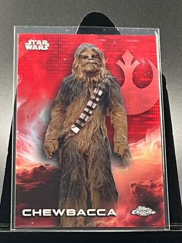 2025 Topps Chrome Star Wars Red Pulsar CHEWBACCA Card  3/5