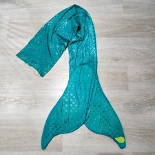 The 3 Tails Mermaid Tail Bottom Unisex Kids L Green Scale Print Swim Costume