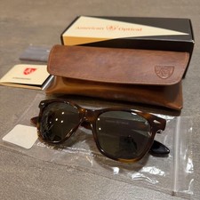 American Optical Sunglasses Saratoga Tortoise 52  19-145 Unused w/Case  Cloth
