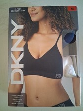 DKNY Women's 2-Pack Seamless Bra, Black / Ivory, Size M