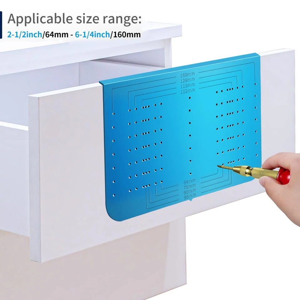 Plantilla de herrajes de gabinete múltiple con punzón central, temperatura de manija de gabinete/cajón... Foto 4 de 4