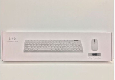 Tastatur Set Plus Maus Allay Production Ultra Dünn Weiß Kabellos Kabellos