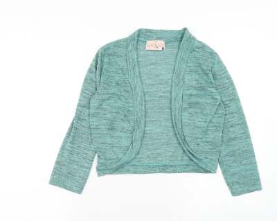 Marks and Spencer Damen Strickjacke grün V-Ausschnitt Polyestermischung Größe M