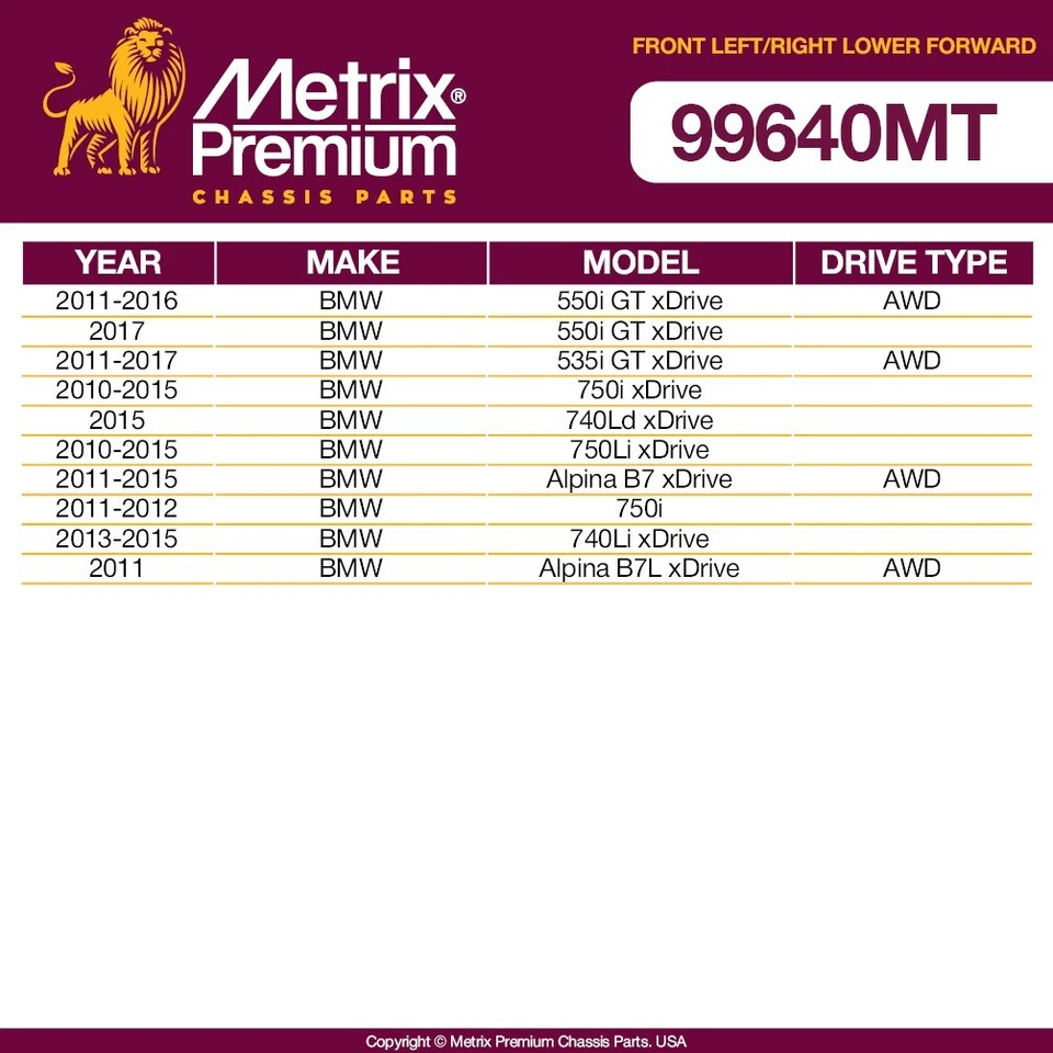 Juego de brazo de control delantero inferior delantero para BMW 535i 650i 750i xDrive K62179 Foto 2 de 4