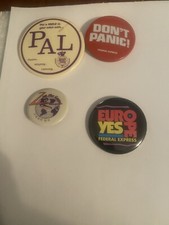 Lot Of 4 Vintage Federal Express Fedex Pinback Buttons Customer ServicE Europe