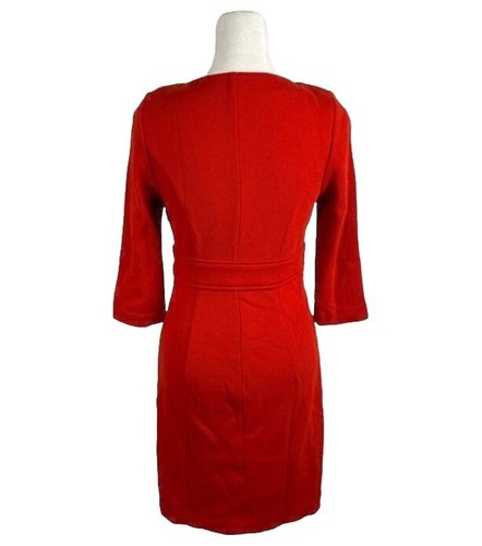 Boden Dress Womens 10 Poppy Red Pique Textured Stretch Zip Career Work Agnes Mod - Picture 4 of 4
