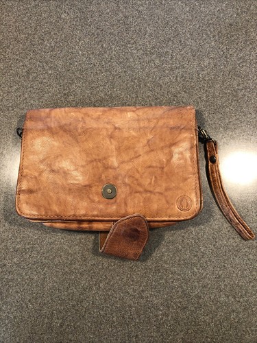 Made in Italy TSF Vintage Genuine Leather Small Crossbody Wallet Purse Bag