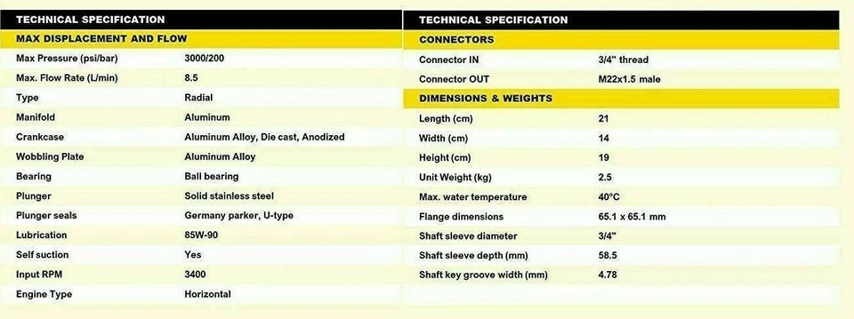 Bomba de lavadora a presión 3000 PSI para Excell EXH2425 Karcher 2400-HH Troy-Bilt 020208 Foto 3 de 4