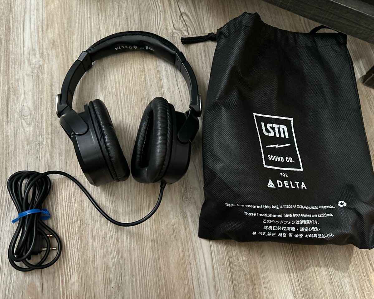 Headphones Delta Airlines LSTN In Flight movie adjustable 