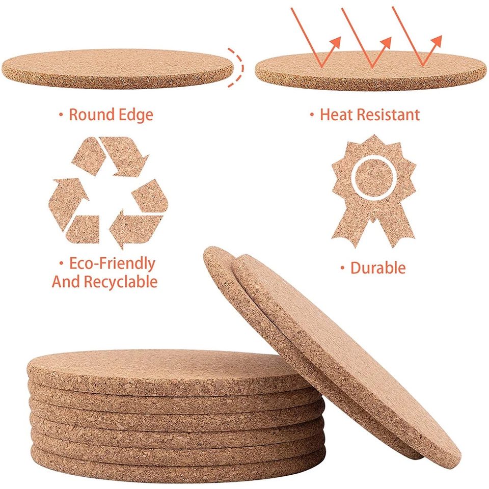 陶瓷硅胶软木杯垫用于吸水饮料带支架杯垫美国 — 第 4/4 张图片