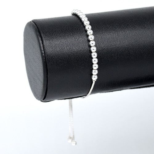 Genuine 925 Sterling Silver Adjustable 4mm Beaded Slider Bracelet eBay