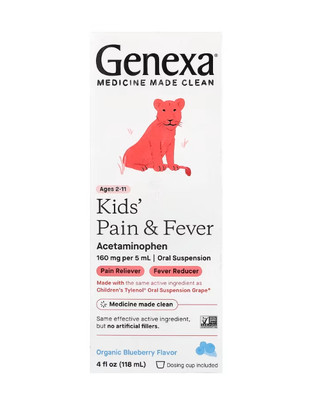 Genexa, Kid's Pain & Fever, ab 2 Jahren, Bio-Heidelbeeren, 118 ml