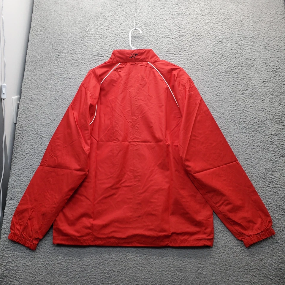 Ahead Waterproof Jacket Mens Large Red Zip Pockets Full Zipper Golf Performance - Image 2 of 4