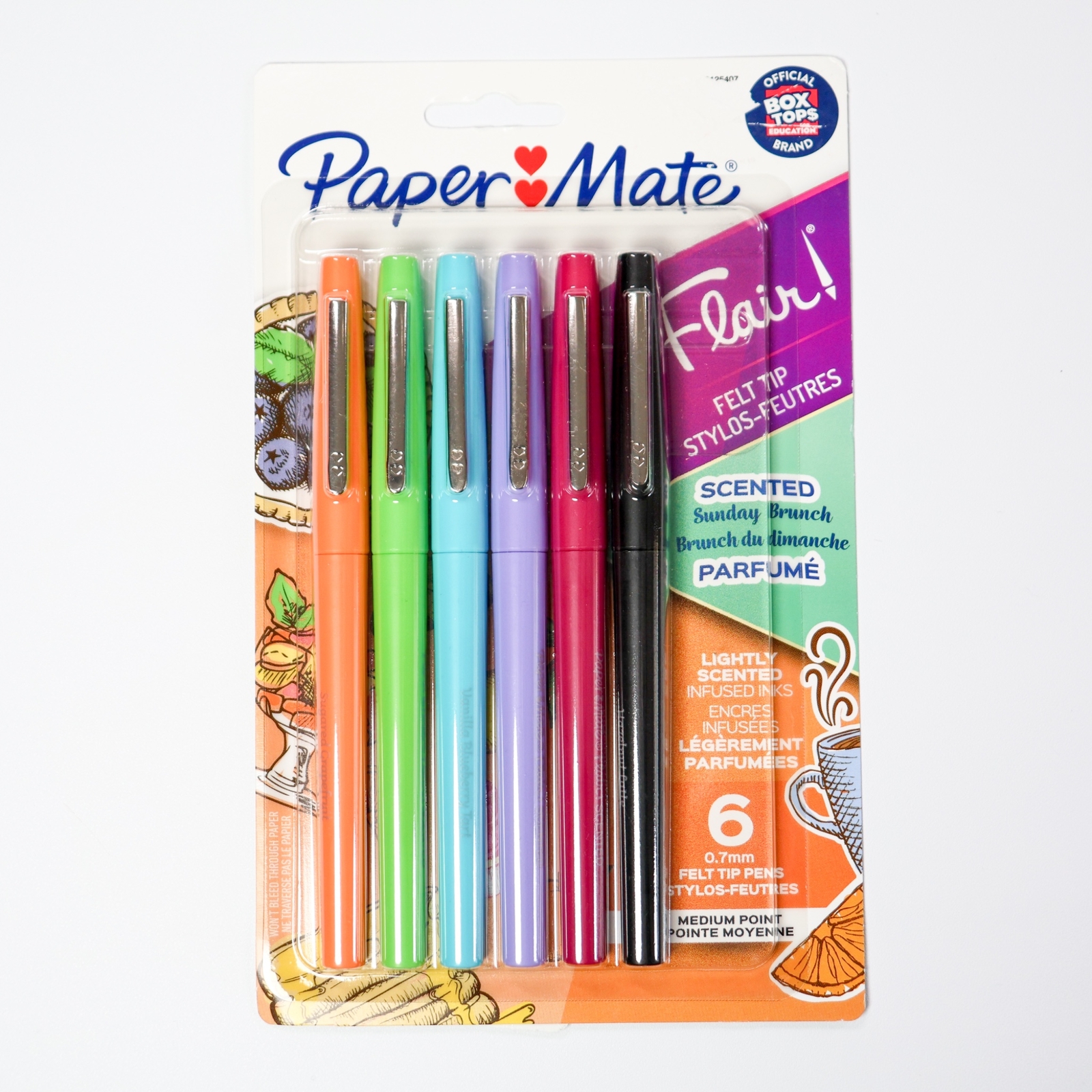 Paper Mate Flair Felt Tip Pens Sunday Brunch Special Edition Scented Pack of 6
