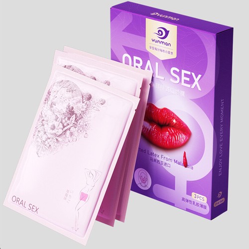 3 Flavored Oral Sex Latex Ear Hanging Condom Sheets Barrier