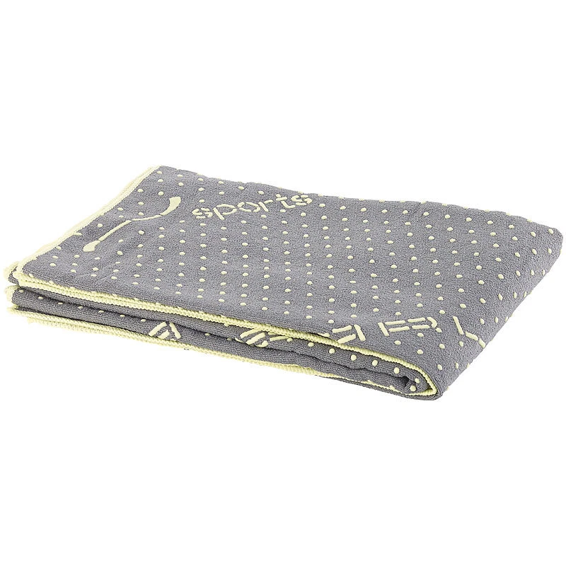 2in1-Mikrofaser-Yoga-Handtuch & Auflage, saugfähig, rutschfest, grau - Bild 3 von 4