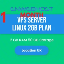 VPS Server Linux 2GB RAM 50 GB Storage Location UK - 1 Month