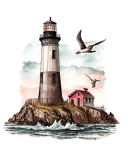 XXXL 60x60 cm car decal sticker lighthouse sticker