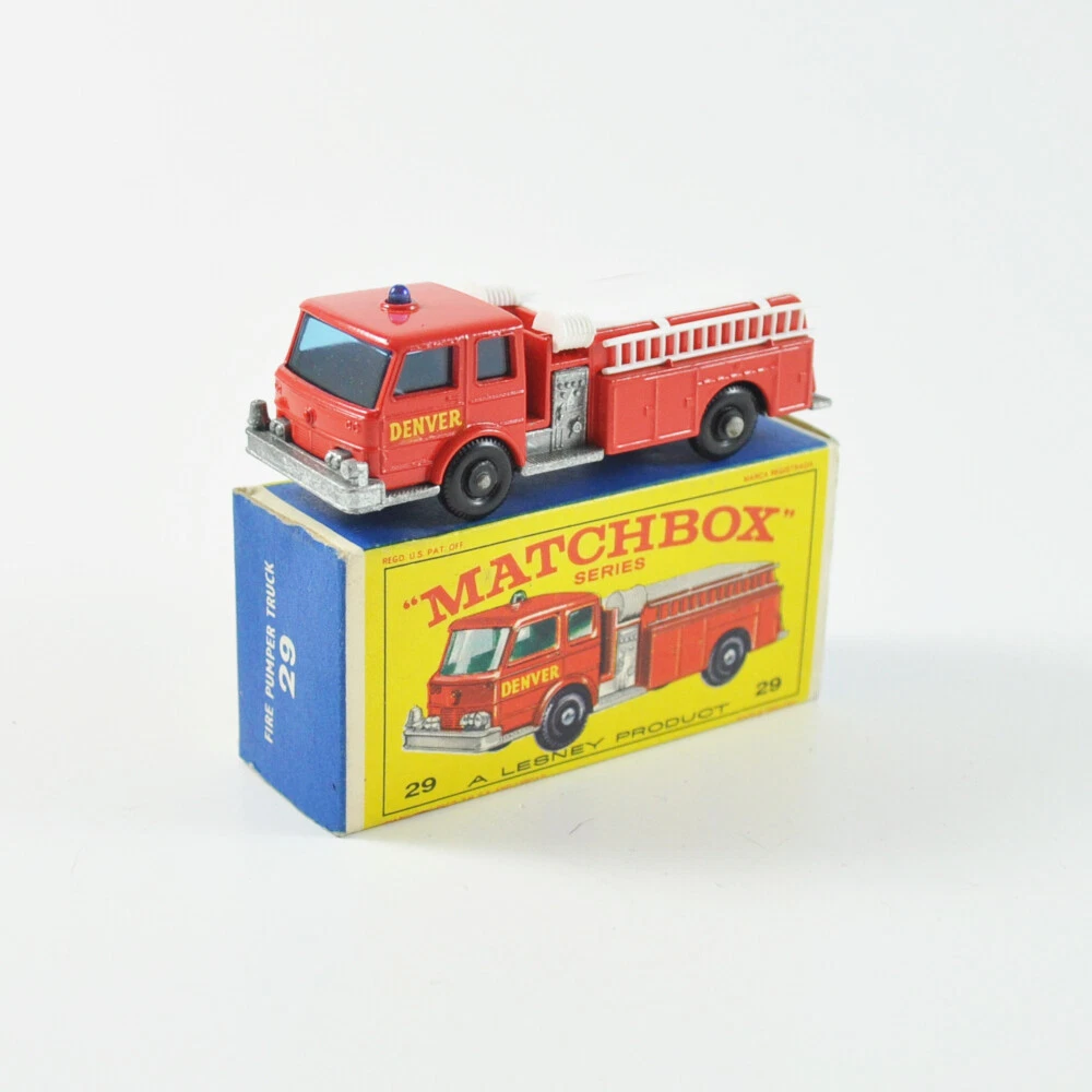 Matchbox Series No. 29 Fire Pumper Truck Original Box Lesney