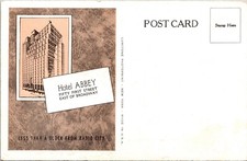 Hotel Abbey 51st St E Broadway New York NY Postcard UNP VTG Address Front Unused