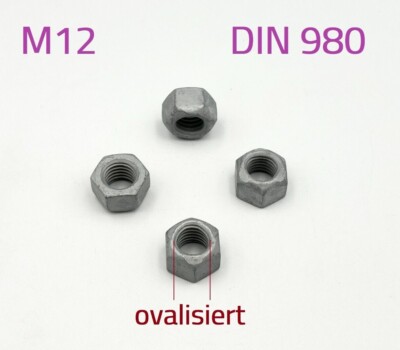 5x 10x 20x Sechskantmutter M12 mit Klemmteil Kl.10 ( 10.9) hochfest Zinklamelle