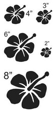Hibiscus Flower 4 STENCIL 5 sizes 2" 3" 4" 6" 8" for Signs Walls Fabric Canvas