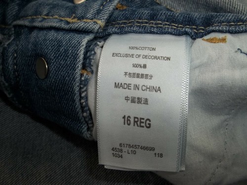 Levis Sz 16 Girls Youth Denim Jean Shortalls Shorts Distressed Waist 30 inseam 5 - Picture 11 of 12