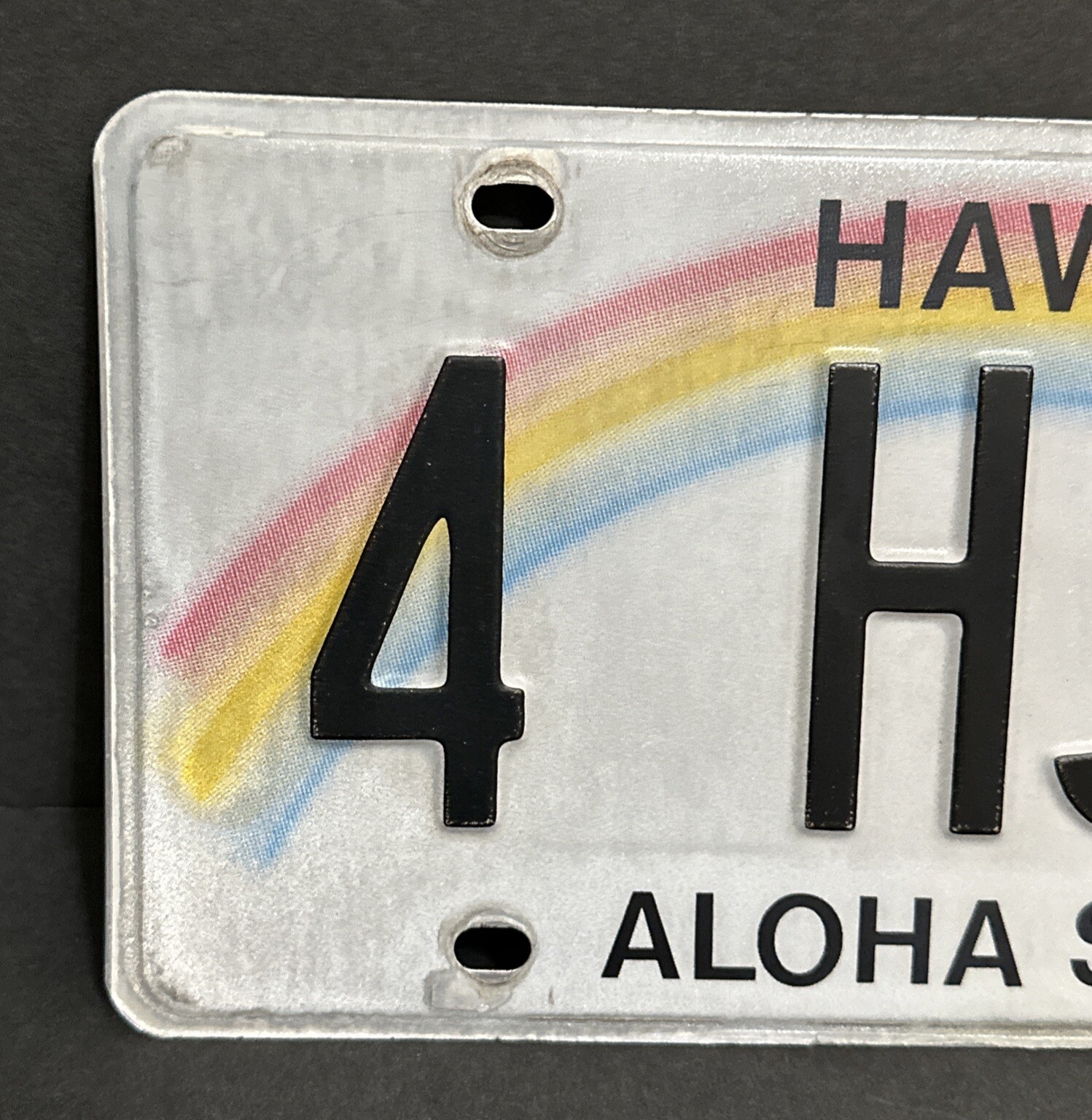 2016 Hawaii — 4 HJFG — Vanity License Plate w/Sticker, ALOHA STATE