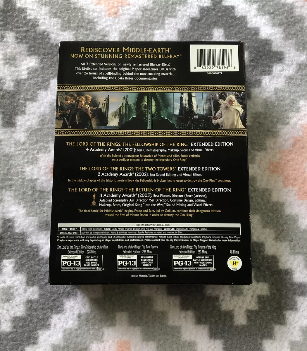 The Trilogy The Señor Of the Rings Extended Versions 6 Blu-Ray + 9