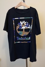 Timberland Boys T-shirt Black Camouflage Tree Logo Sz Youth Large 14/16