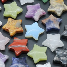 30mm 20pcs Natural Quartz Crystal Star Shape Meditation Healing Polished Stone