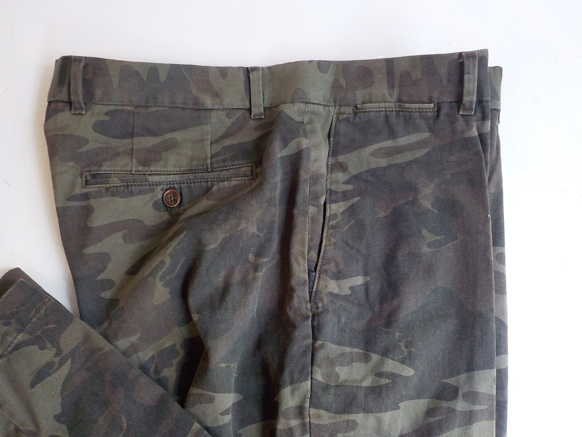 BANANA REPUBLIC Chino Style Men's Camo Flat Front Pants-Cotton-Green/Blk/Brn-35  | eBay
