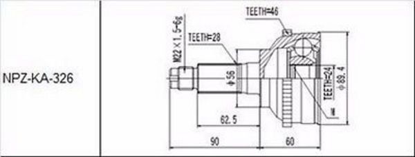 Joint Set Outer Fits For Kia Clarus Sephia Shuma Carens +ABS