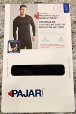 Pajar Black Military Fleece Pants & Long Sleeve Shirt Baselayer Set Sz Large
