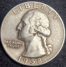1958D AMERICAN 25 CENT, BUY MORE & SAVE WITH MUSTGO-SHOPPIN COMBINED SHIPPIN